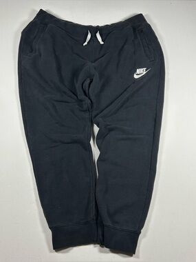 Nike Vintage Y2K Mens Size XXL Swoosh Drill Pants Mens Black Slim Fit Faded